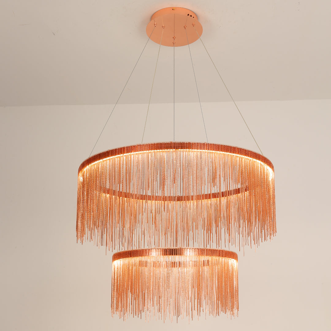 Hanglamp Metalen Kettingkraal LED Goud Zilver Dimbaar Woonkamer Eetkamer Slaapkamer Modern Design Luxe | Sulvida