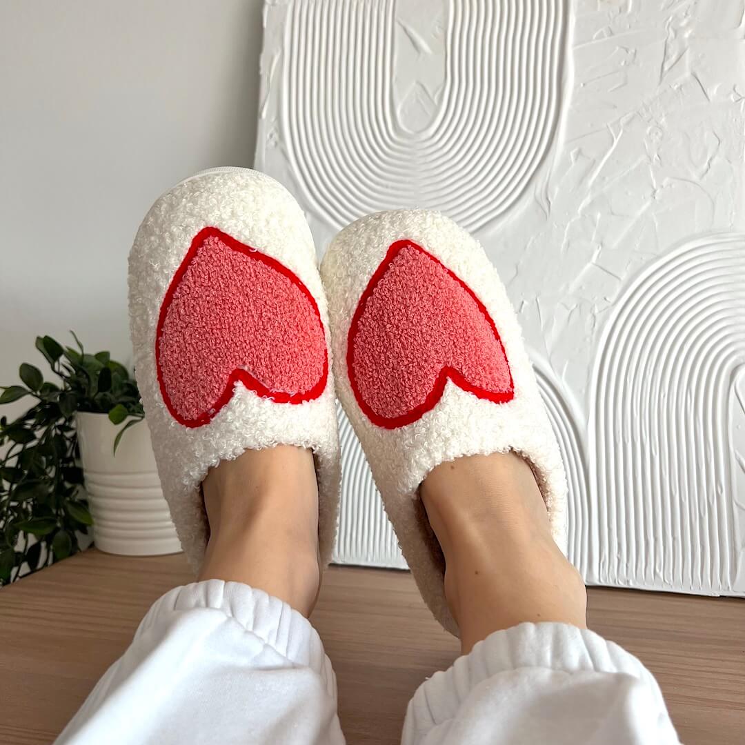 Hartjes Pantoffels Wit Superzacht Comfortabel met Antislip Zolen Perfect voor Binnen Winter Herfst Warm | Sulvida