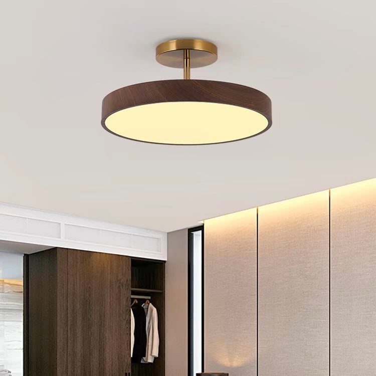 Plafondlamp Scandinavische Stijl Hout & Goudkleurig Montuur Wit Licht D30 × H17 cm Woonkamer Eetkamer | Sulvida