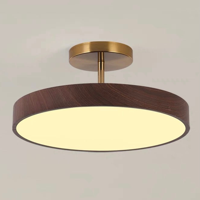Plafondlamp Scandinavische Stijl Hout & Goudkleurig Montuur Wit Licht D30 × H17 cm Woonkamer Eetkamer | Sulvida