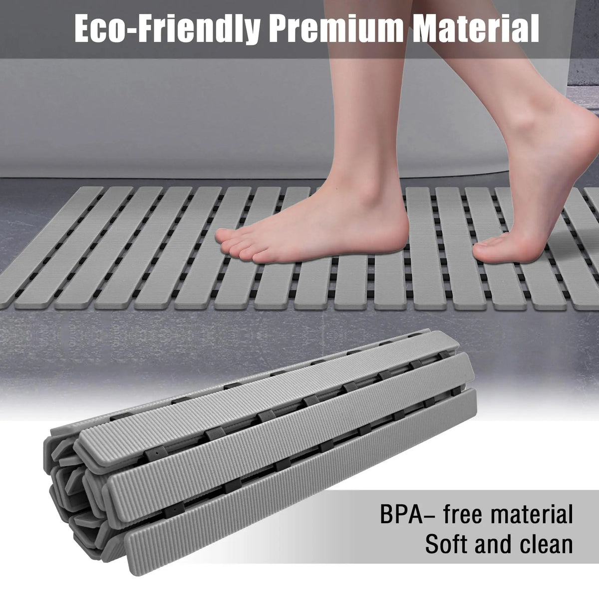 Antislip Badmat Siliconen met Zuignappen 40×63 cm Veilige Douchemat voor Badkamer Douchecabine Vloer | Sulvida