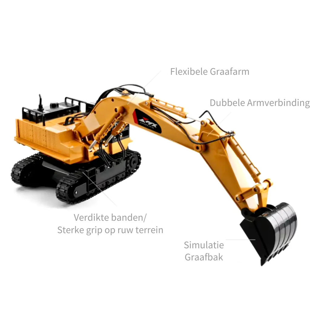 RC Constructievoertuig voor Kinderen met Afstandsbediening – Interactief Graafmachine Speelgoed Bouwvoertuig | Sulvida