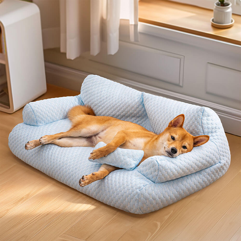 Huisdiermand met Verkoelend Effect Afneembare Hoes Antislip Ademend Zomerbed voor Hond en Kat Koelmat | Sulvida