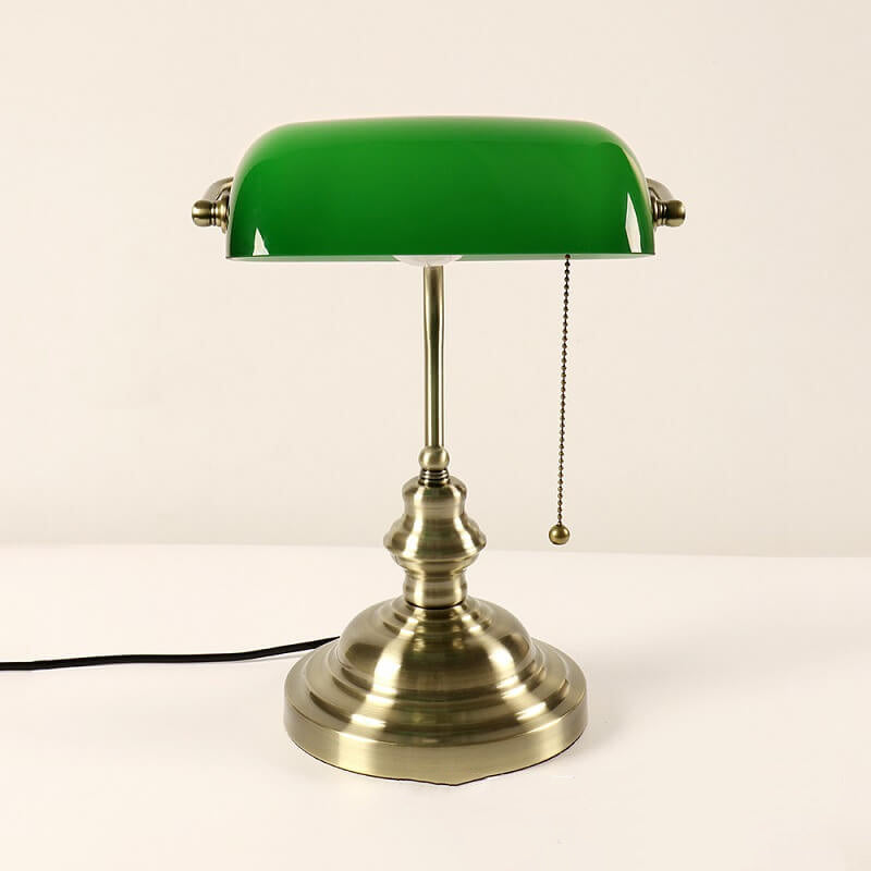 Vintage tafellamp met glazen kap en metalen voet in 4 kleuren voor sfeervolle verlichting woonkamer slaapkamer | Sulvida
