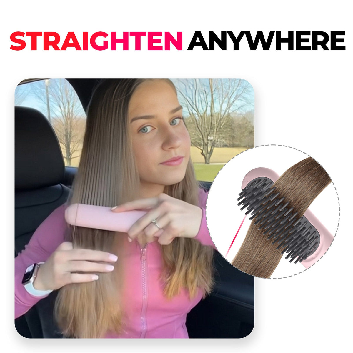 Draadloze Stylingborstel met Oplaadbare Accu voor Steil en Gekruld Haar Thuis en Salon Styling | Sulvida