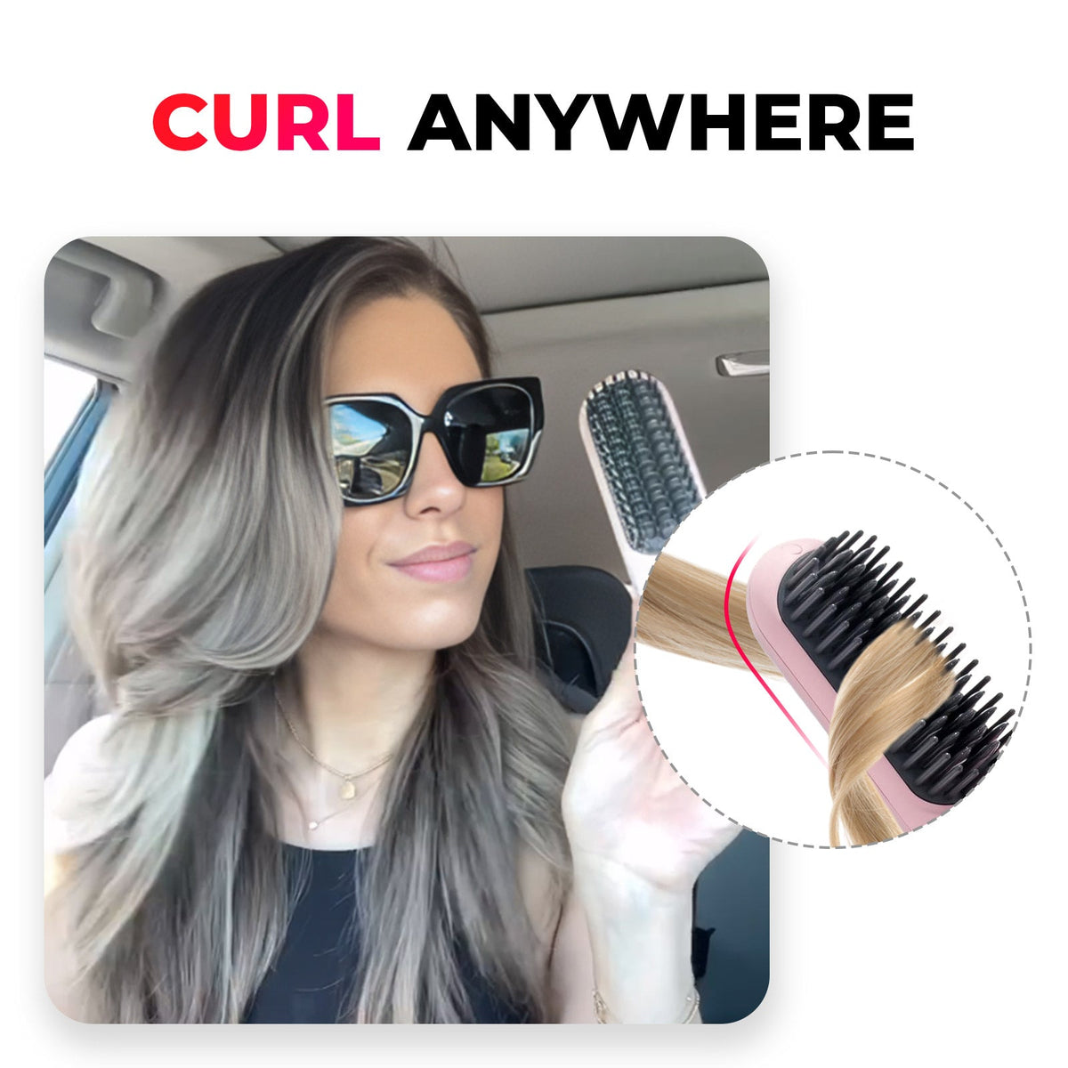 Draadloze Stylingborstel met Oplaadbare Accu voor Steil en Gekruld Haar Thuis en Salon Styling | Sulvida