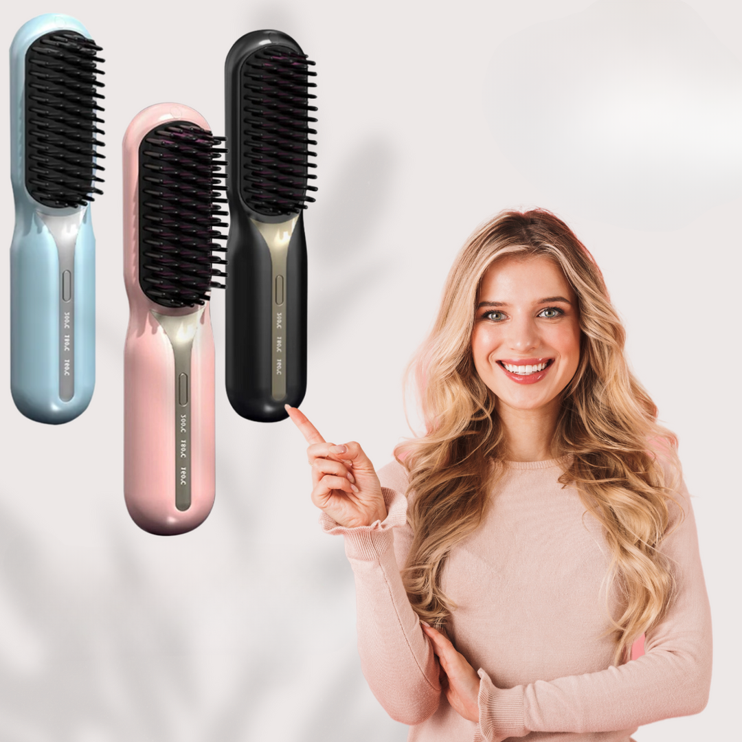Draadloze Stylingborstel met Oplaadbare Accu voor Steil en Gekruld Haar Thuis en Salon Styling | Sulvida