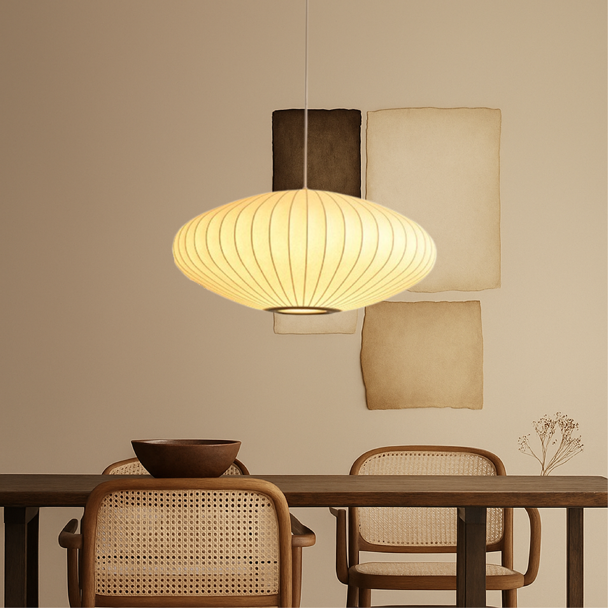 Hanglamp Zijde Look Bol 30-70cm Plafondlamp Woonkamer Eetkamer Eettafel Plafondverlichting Sfeerverlichting | Sulvida
