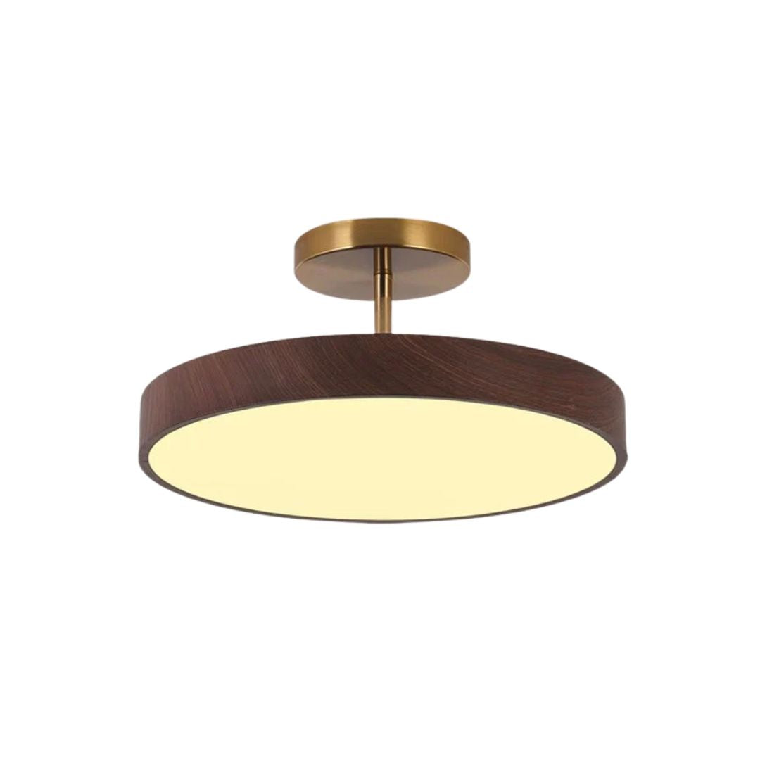 Plafondlamp Scandinavische Stijl Hout & Goudkleurig Montuur Wit Licht D30 × H17 cm Woonkamer Eetkamer | Sulvida
