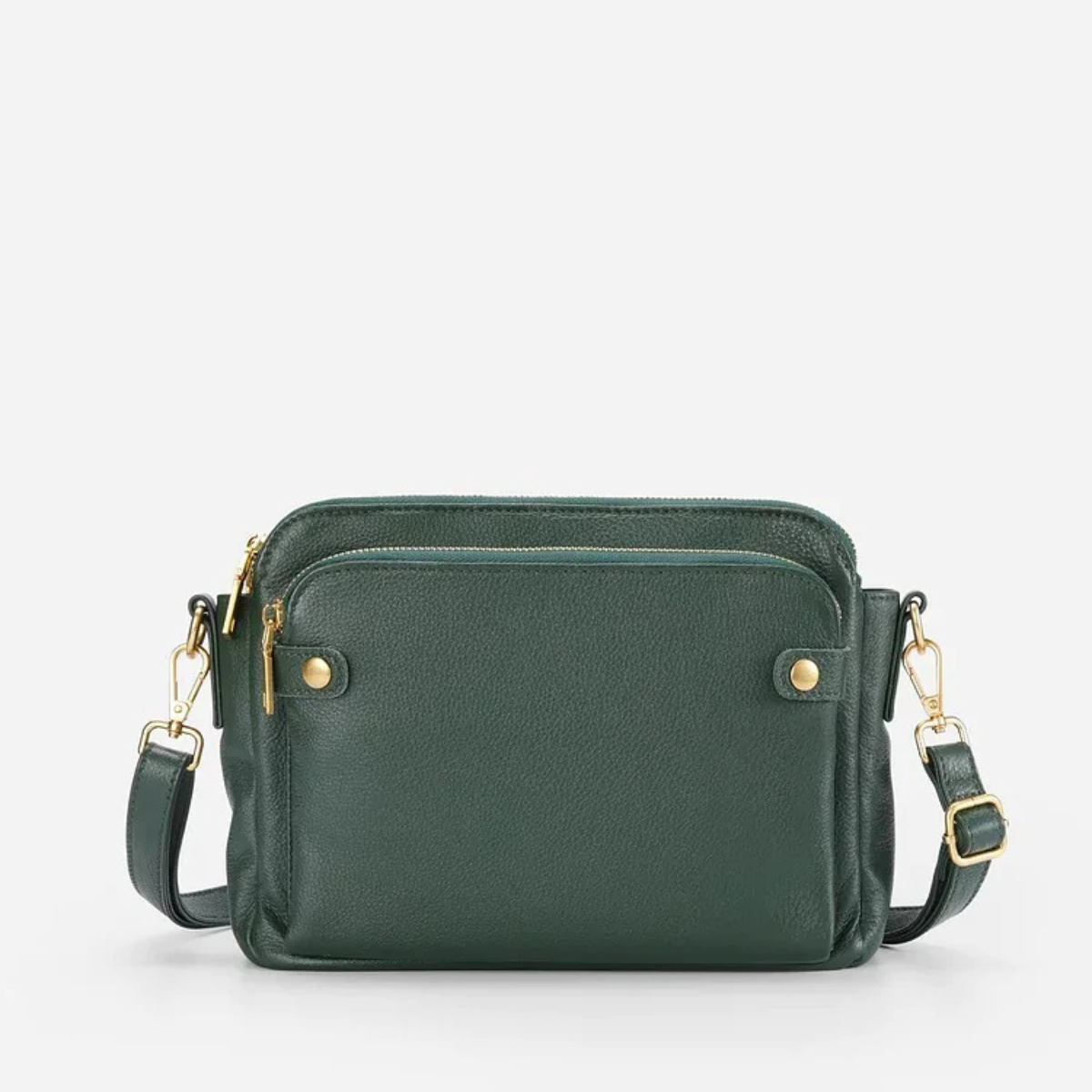 Schoudertas leer dames met portemonnee bruin klassiek groot formaat praktisch elegant luxe dagelijks gebruik | Sulvida