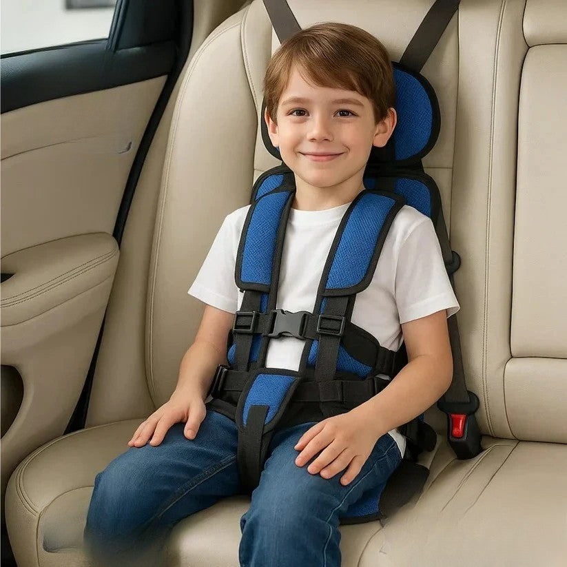 Opvouwbaar Reiszitje voor Kinderen met Vijfpuntsgordel – Compact Autostoeltje voor Onderweg – Veilig met Snelle Montage Taxi Huurwagen | Sulvida
