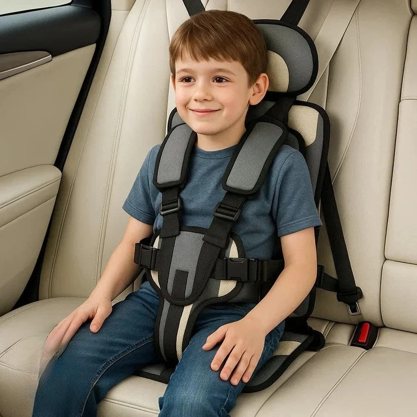 Opvouwbaar Reiszitje voor Kinderen met Vijfpuntsgordel – Compact Autostoeltje voor Onderweg – Veilig met Snelle Montage Taxi Huurwagen | Sulvida