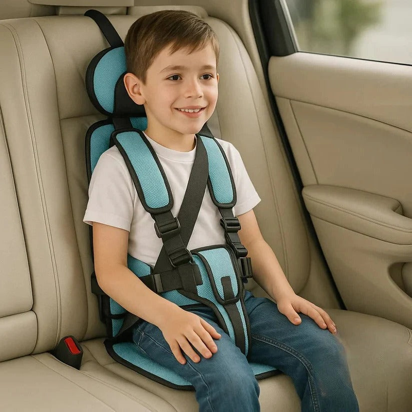 Opvouwbaar Reiszitje voor Kinderen met Vijfpuntsgordel – Compact Autostoeltje voor Onderweg – Veilig met Snelle Montage Taxi Huurwagen | Sulvida