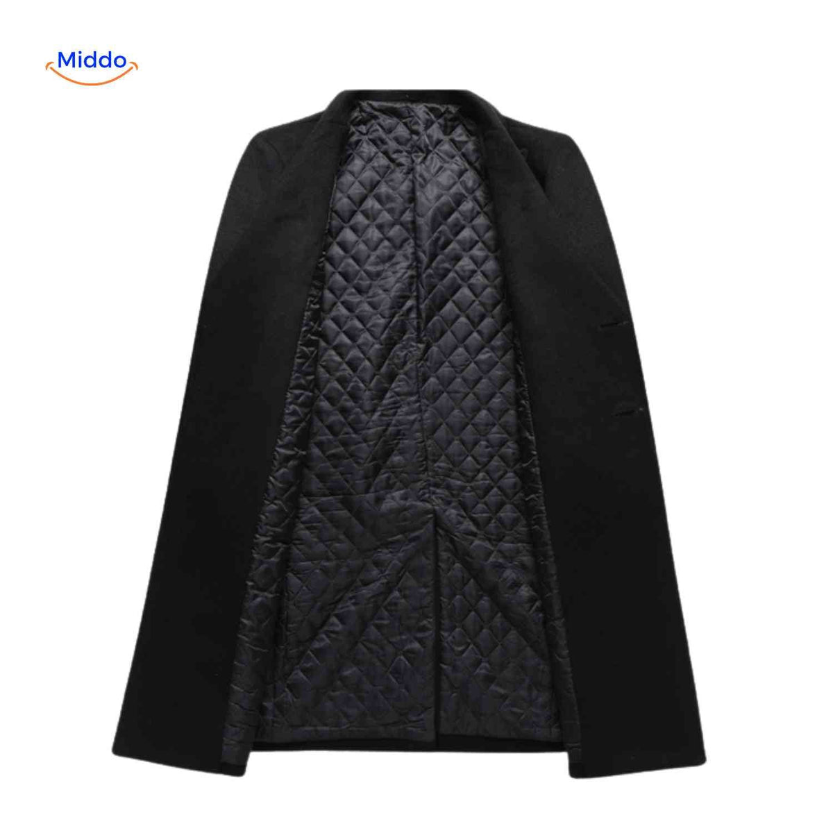 Wollen herenwintermantel klassiek Britse stijl lange woljas staande kraag herenjas elegante winterkleding | Sulvida