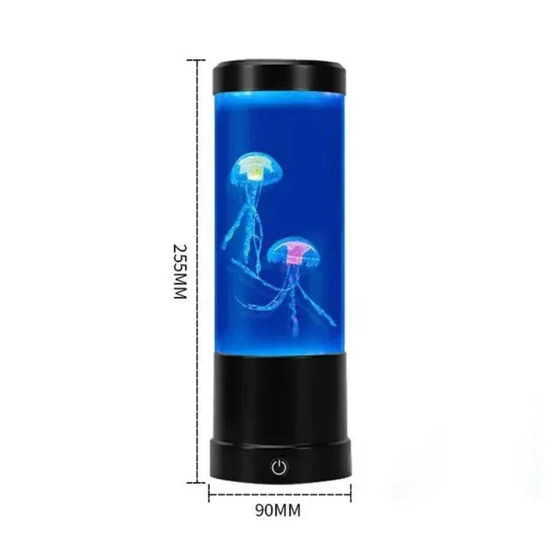 LED-stemmingslamp met kleurwisseling kwal decoratielamp sfeerverlichting voor kantoor woonkamer slaapkamer nachtlampje kwallendesign met rustgevend lichteffect | Sulvida