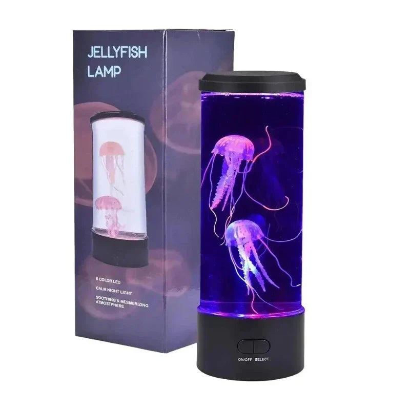 LED-stemmingslamp met kleurwisseling kwal decoratielamp sfeerverlichting voor kantoor woonkamer slaapkamer nachtlampje kwallendesign met rustgevend lichteffect | Sulvida