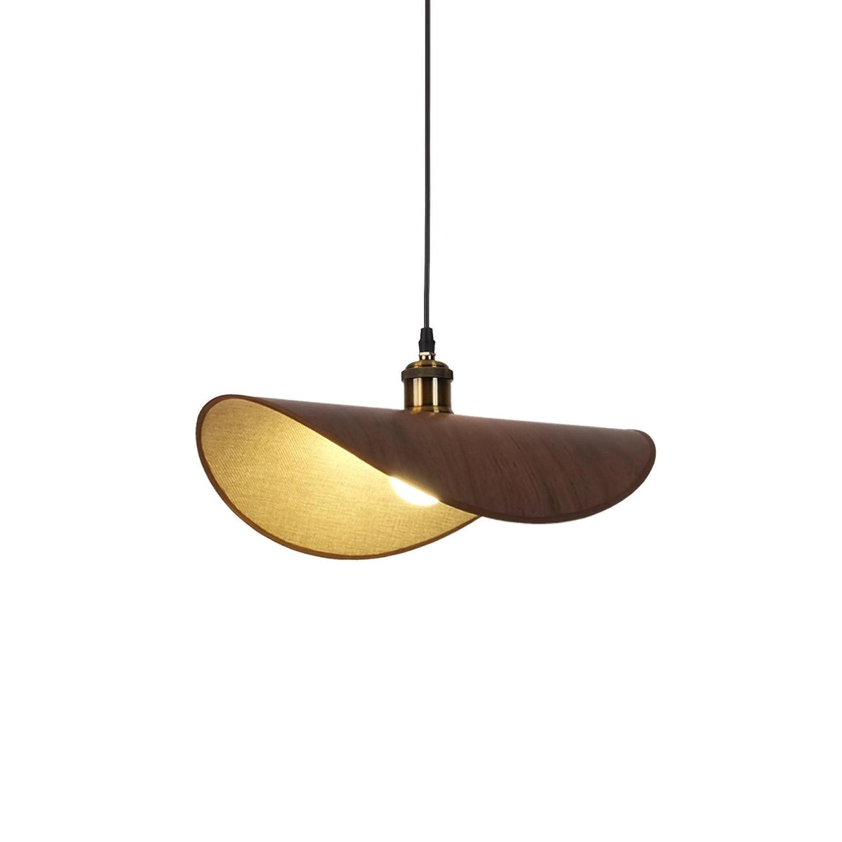 Hanglamp met Linnenkap en Houten Accenten Scandinavisch Design Dimbaar E27 Fitting voor Woonkamer Eetkamer | Sulvida