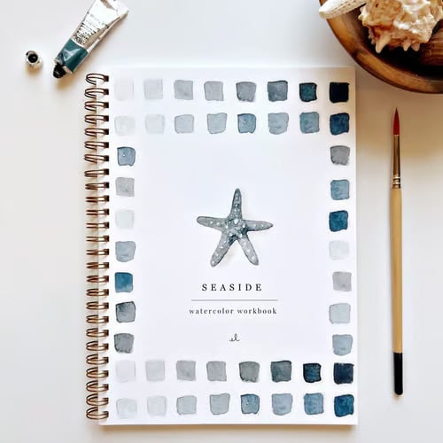 Aquarel Workbook voor Beginners — Stap-voor-Stap Schilderboek met Voorgedrukte Sjablonen en Aquarelverf | Sulvida
