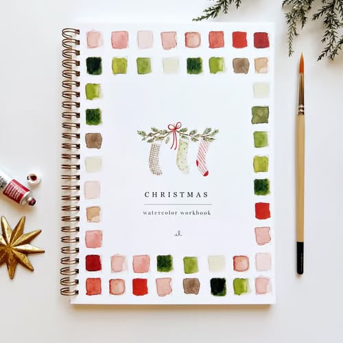 Aquarel Workbook voor Beginners — Stap-voor-Stap Schilderboek met Voorgedrukte Sjablonen en Aquarelverf | Sulvida
