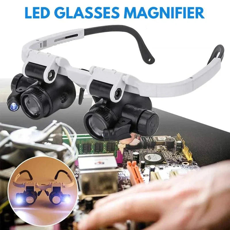 LED Vergrootglasbril 8× 15× 23× Handen Vrij | Precisiewerk Hobby Juwelier Elektronica Reparatie Handwerk | Sulvida