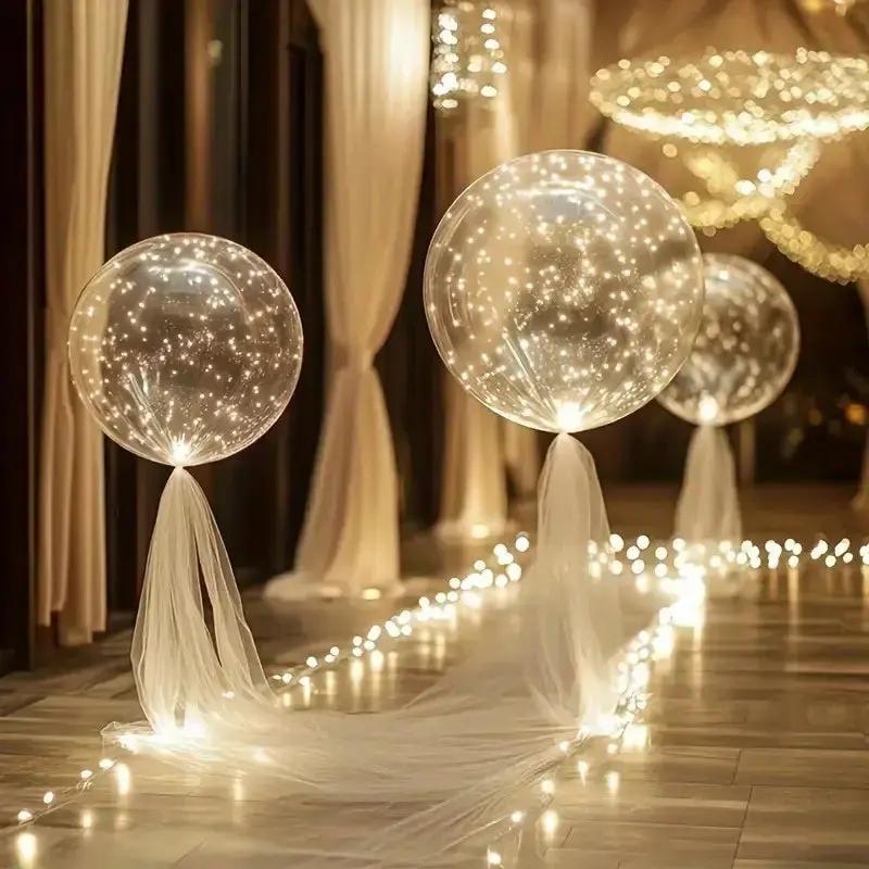 Ballons lumineux à LED transparents, lumière blanc chaud, pour fêtes et décoration, réutilisables, ambiance | Sulvida
