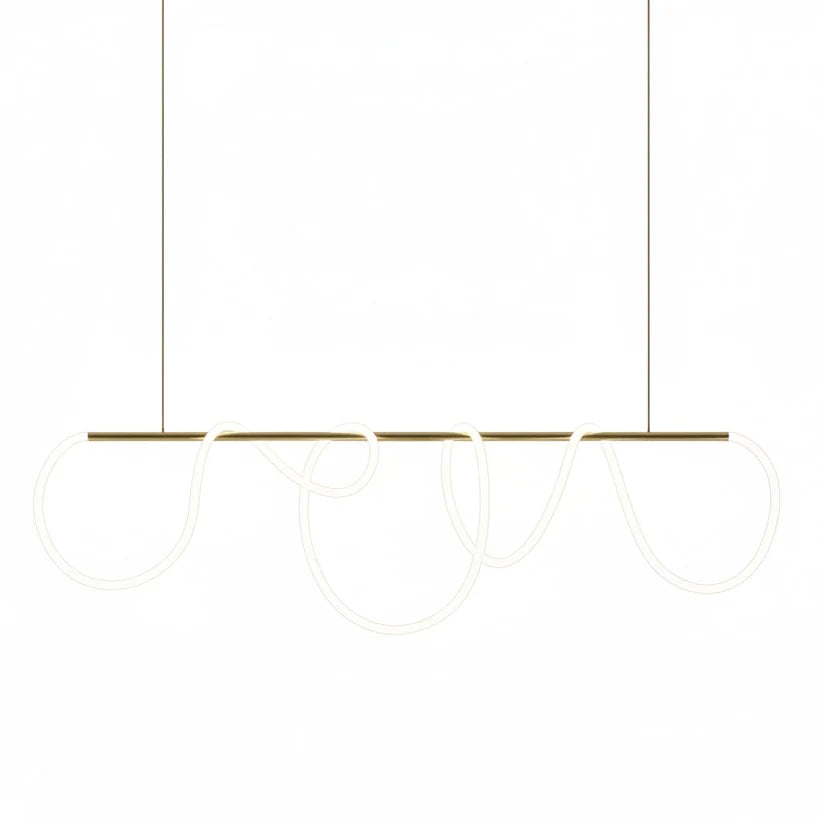 Lineaire Hanglamp LED IJzer Siliconen Zwart Goud Dimbaar Eetkamer Woonkamer Slaapkamer Modern Design | Sulvida