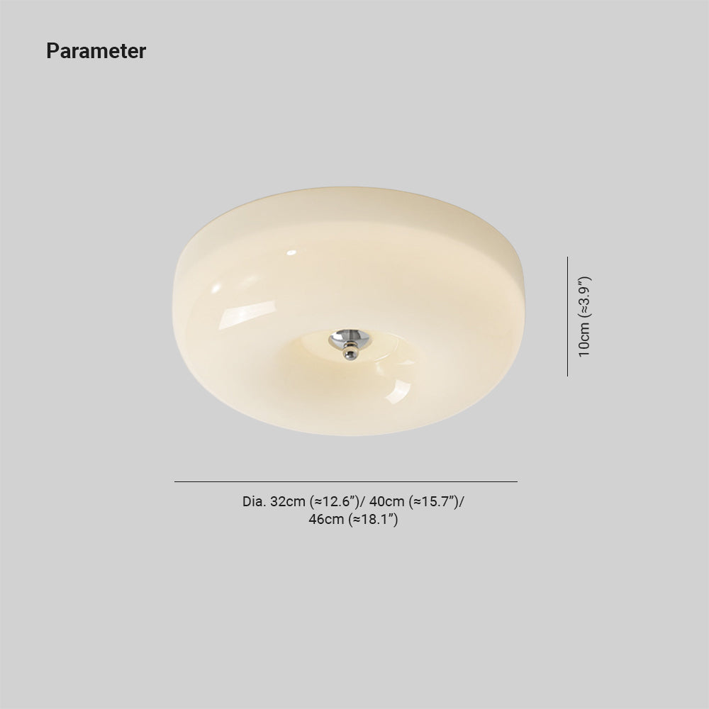 Glazen Plafondlamp Crème Dimbaar LED Modern Design Drie Lichtstanden voor Slaapkamer Hal Studeerkamer | Sulvida