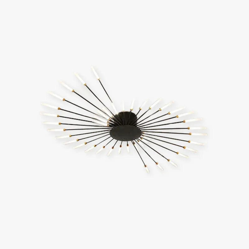 Plafondlamp vuurwerk-design zwart goud LED metaal acryl flush mount woonkamer slaapkamer modern luxe | Sulvida