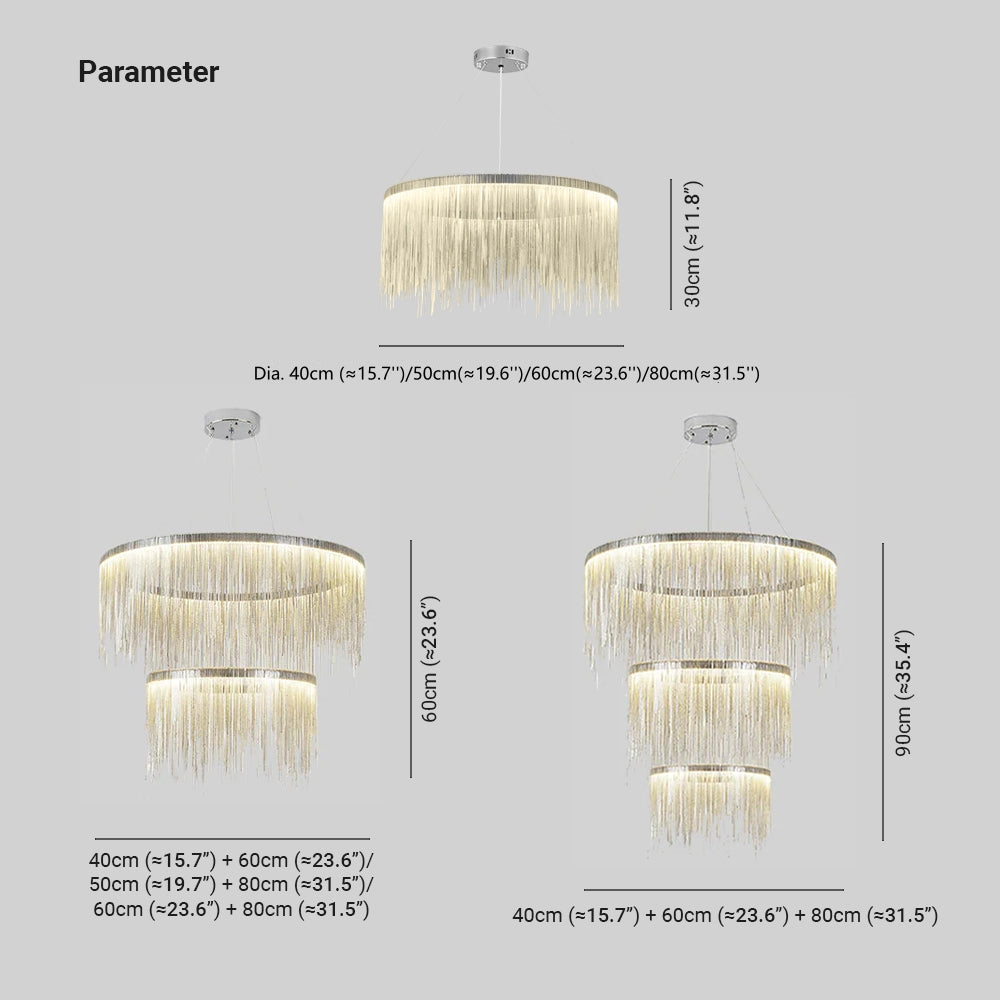Hanglamp Metalen Kettingkraal LED Goud Zilver Dimbaar Woonkamer Eetkamer Slaapkamer Modern Design Luxe | Sulvida