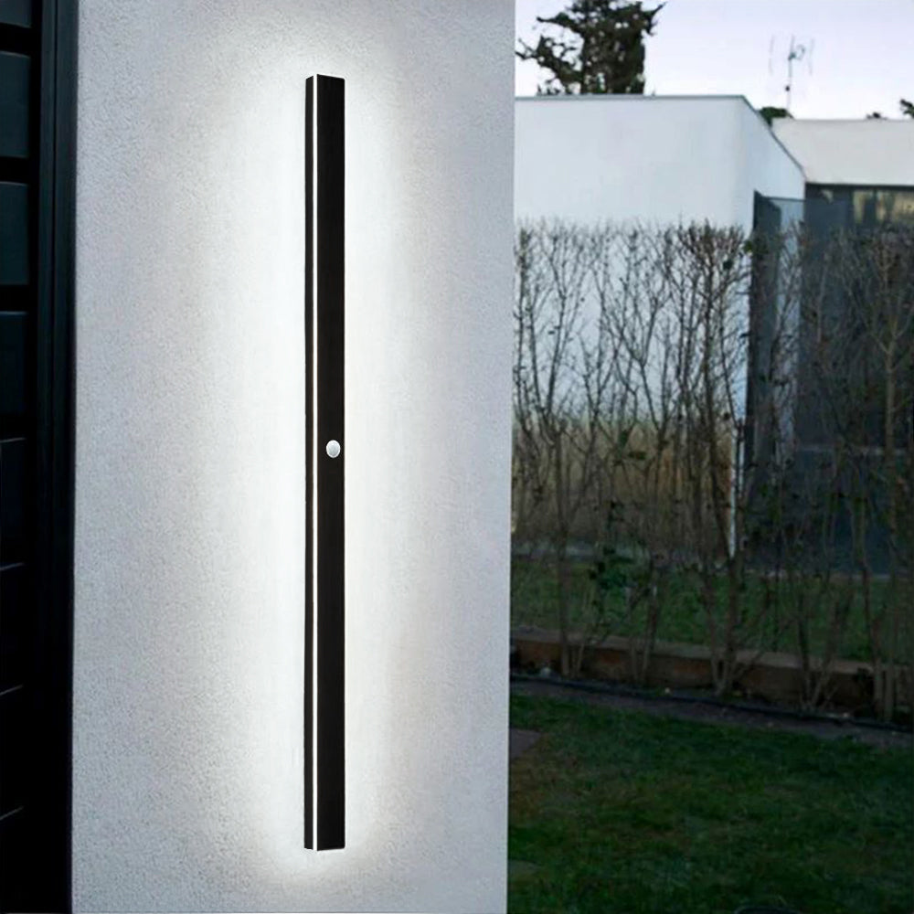 Lineaire buitenwandlamp LED IP65 waterdicht zwart metaal acryl tuinverlichting moderne gevelverlichting | Sulvida