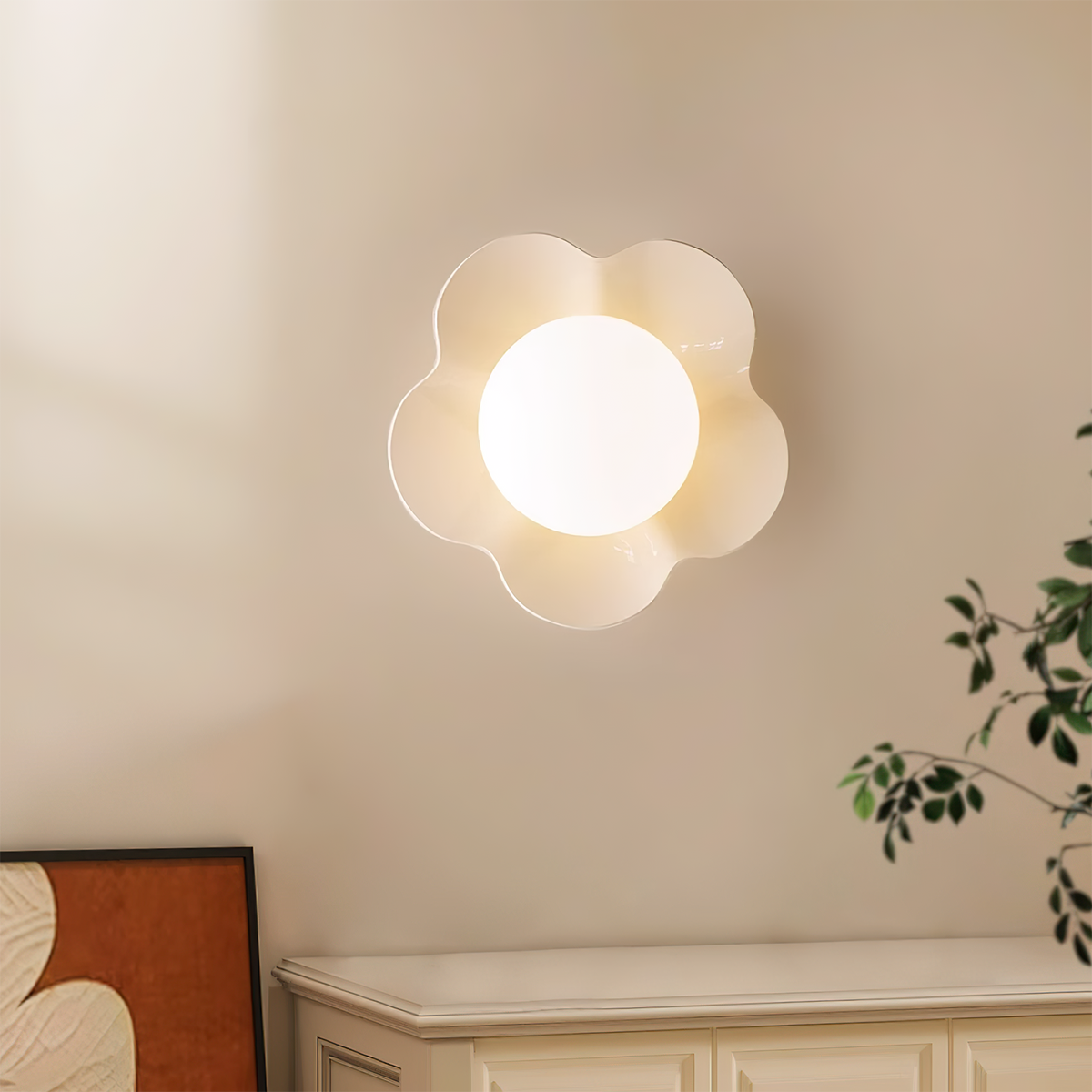 Bloembladwandlamp Glas & Hars G9 Fitting Dimbaar Wit Paars Geel Design Interieurverlichting Wanddecoratie Woonkamer | Sulvida