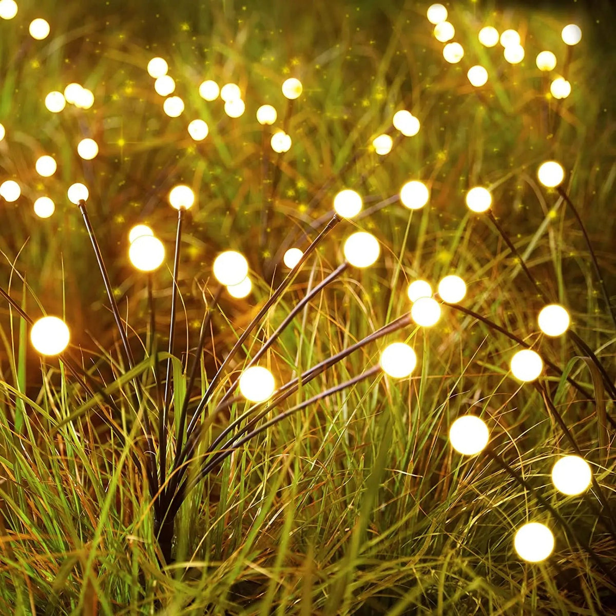 LED Solarlampen voor Tuin Waterbestendig met Gouden Gloeilamp – 6, 8 of 10 Lichtpunten Buitenverlichting | Sulvida