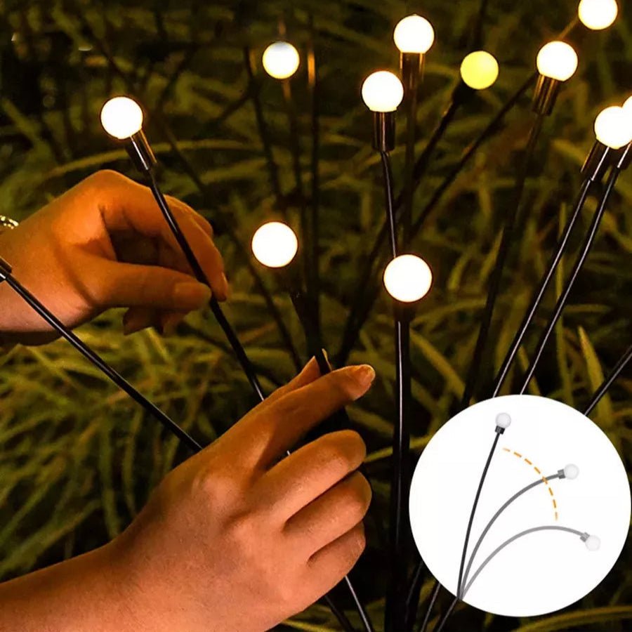 LED Solarlampen voor Tuin Waterbestendig met Gouden Gloeilamp – 6, 8 of 10 Lichtpunten Buitenverlichting | Sulvida