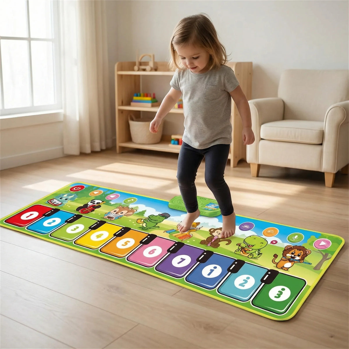 Tapis musical interactif pour enfants avec instrument à touches, grand tapis de jeu, jouet musical éducatif | Sulvida