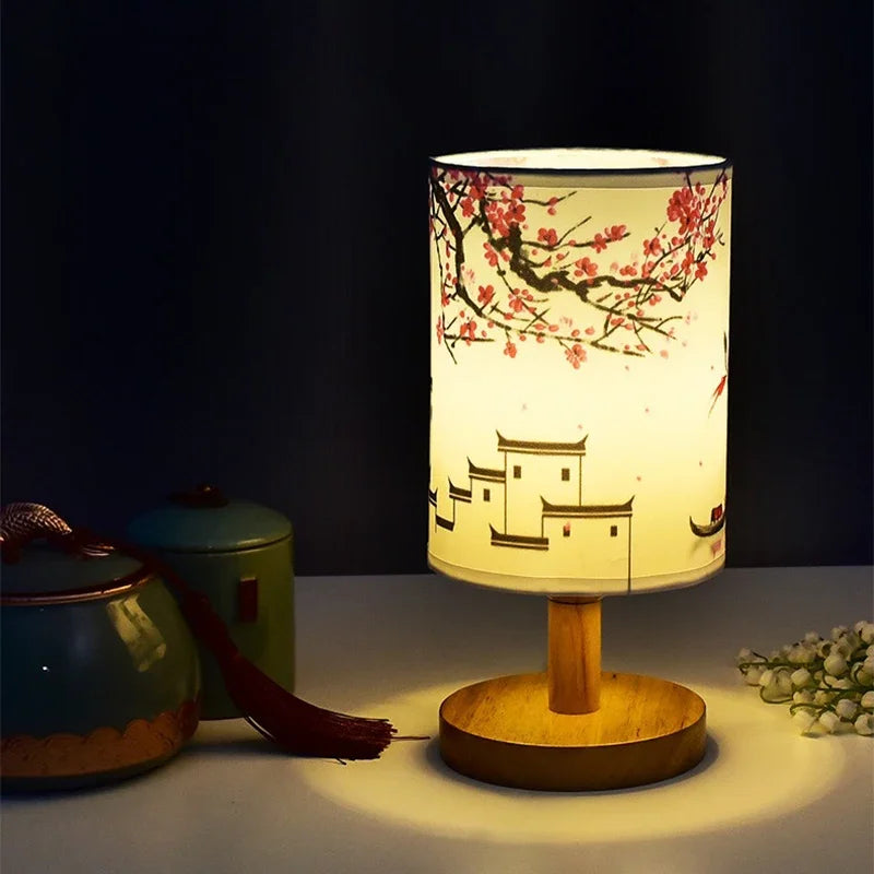 Japanse Tafellamp met Roos Dimbaar Warm Licht Slaapkamer Woonkamer Sfeerverlichting Touch Bediening Modern Roze | Sulvida