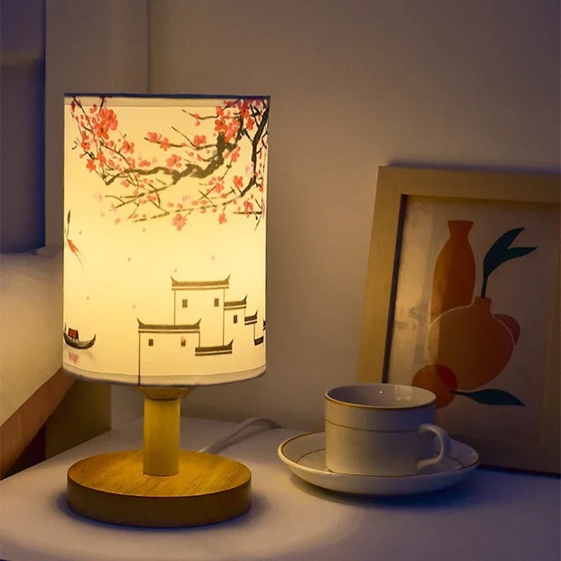 Japanse Tafellamp met Roos Dimbaar Warm Licht Slaapkamer Woonkamer Sfeerverlichting Touch Bediening Modern Roze | Sulvida