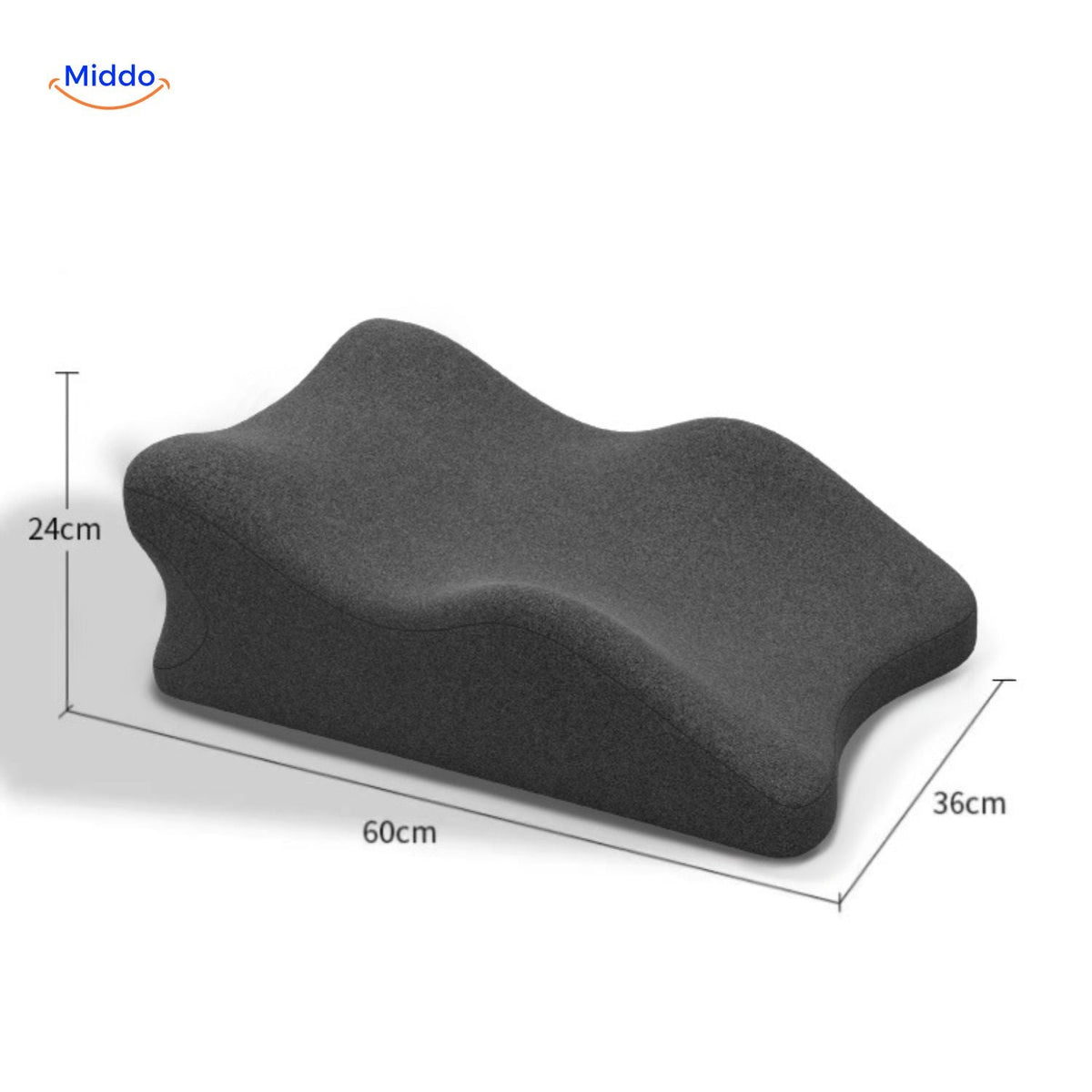 Beenkussen Elevatie Zwangerschap Grijs Comfortverhogend Ondersteunend Orthopedisch Kussen 60x36x24cm | Sulvida