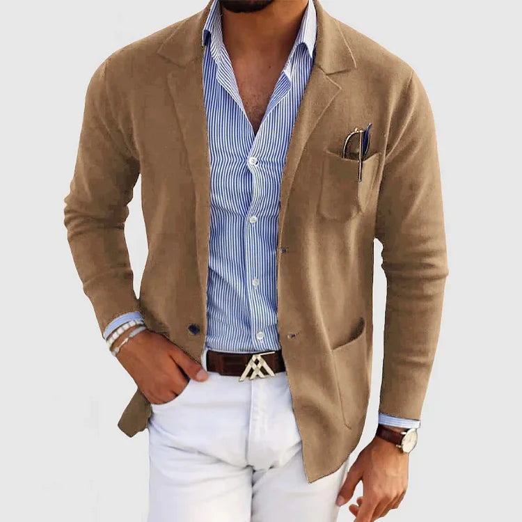 Blazer décontracté léger pour homme, coupe oversize, revers crantés, tenue business casual estivale, 7 couleurs | Sulvida