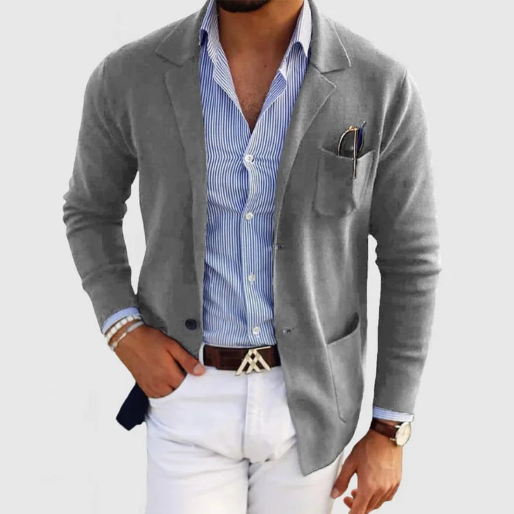 Blazer décontracté léger pour homme, coupe oversize, revers crantés, tenue business casual estivale, 7 couleurs | Sulvida