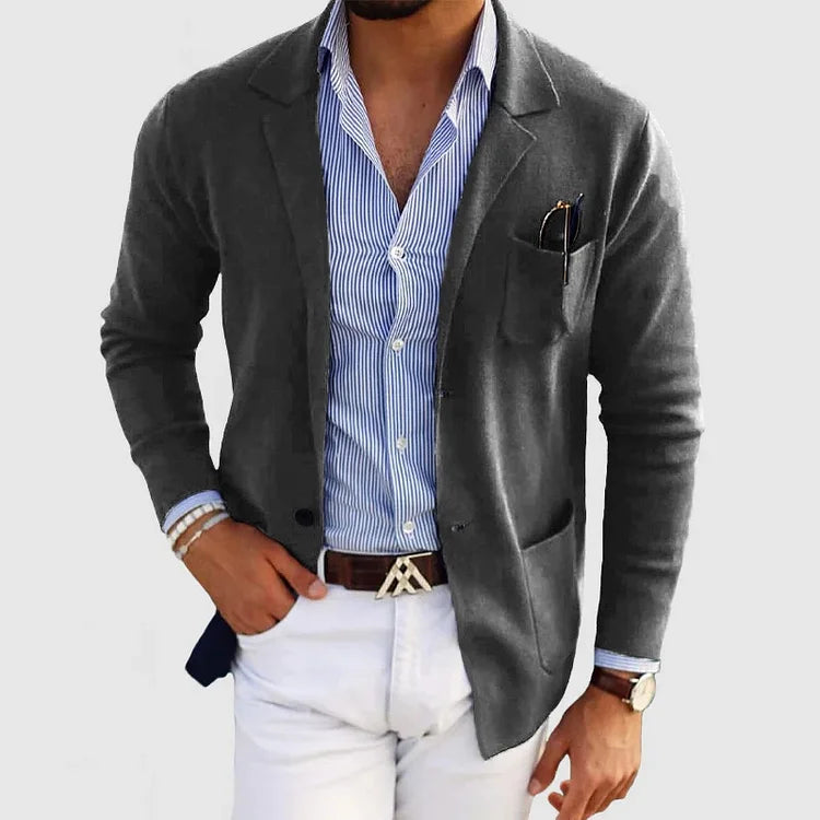 Blazer décontracté léger pour homme, coupe oversize, revers crantés, tenue business casual estivale, 7 couleurs | Sulvida