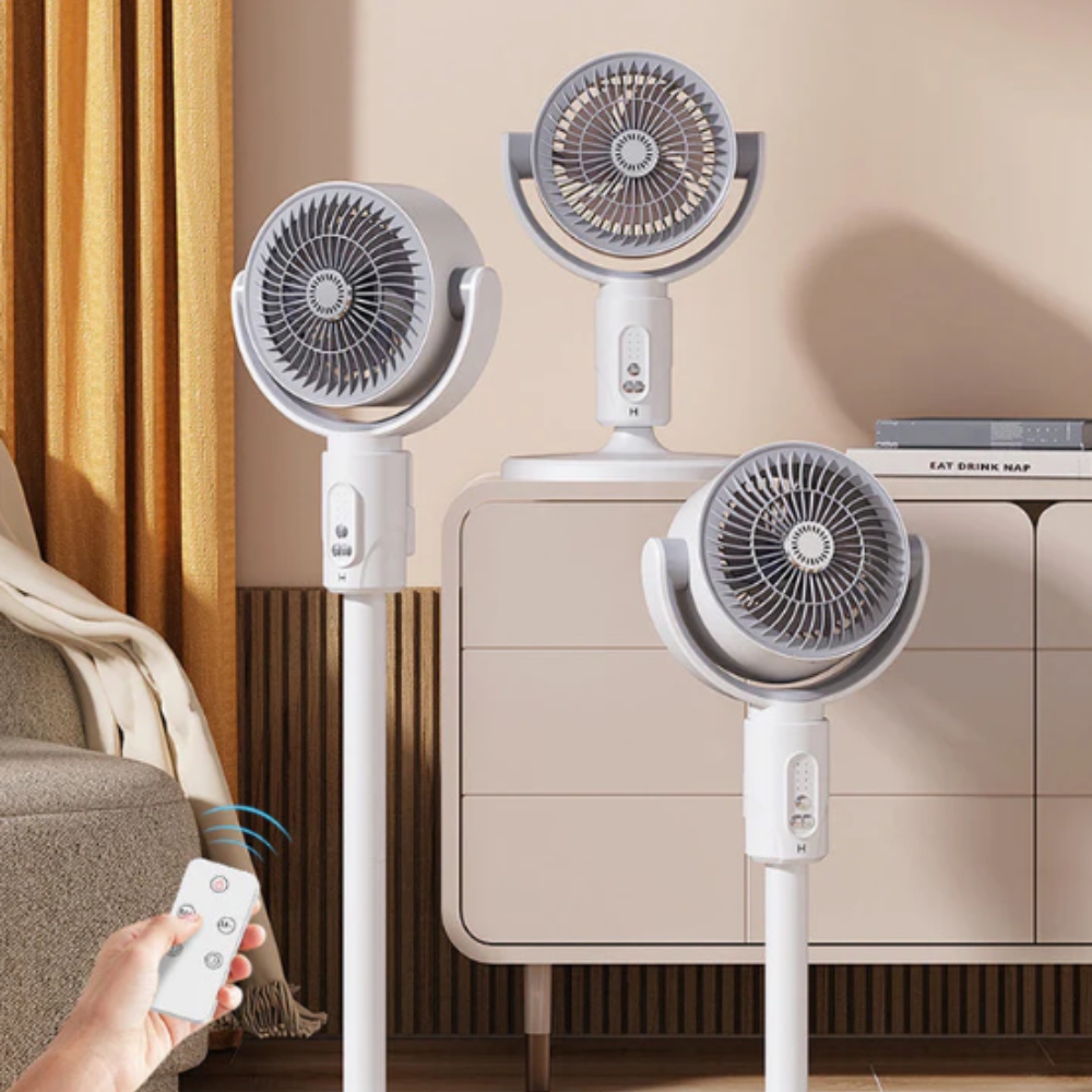 Staande Ventilator 10W met Afstandsbediening – 5 Snelheden Verstelbaar – Stil Bureau- en Woonkamerventilator voor Optimale Luchtstroom | Sulvida
