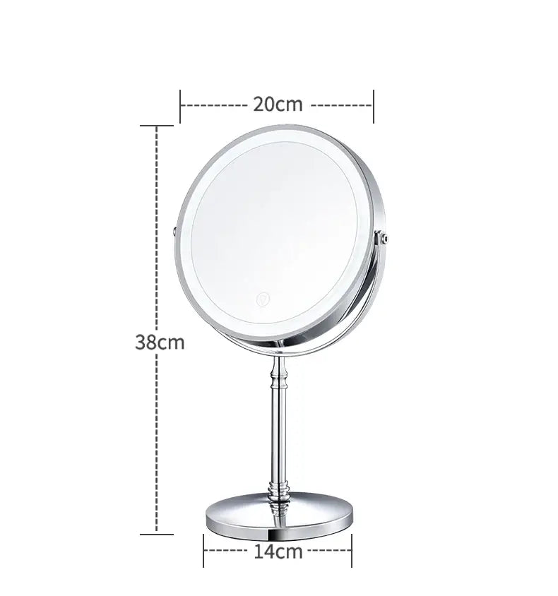 Verlichte Make-upspiegel 20cm met 10× Vergroting & LED Verlichting voor Make-up Skincare Verzorging Badkamer | Sulvida