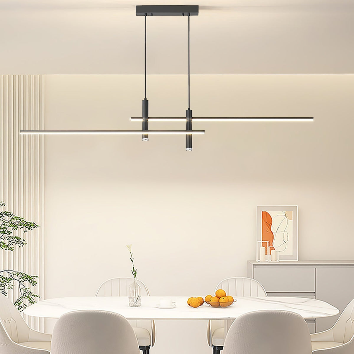 Lineaire Hanglamp Metaal Zwart of Goud Eetkamer Keuken Spotverlichting Modern Design LED Verstelbaar | Sulvida