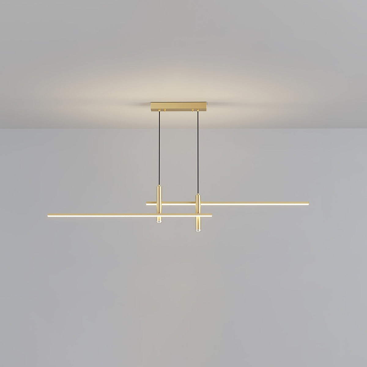 Lineaire Hanglamp Metaal Zwart of Goud Eetkamer Keuken Spotverlichting Modern Design LED Verstelbaar | Sulvida