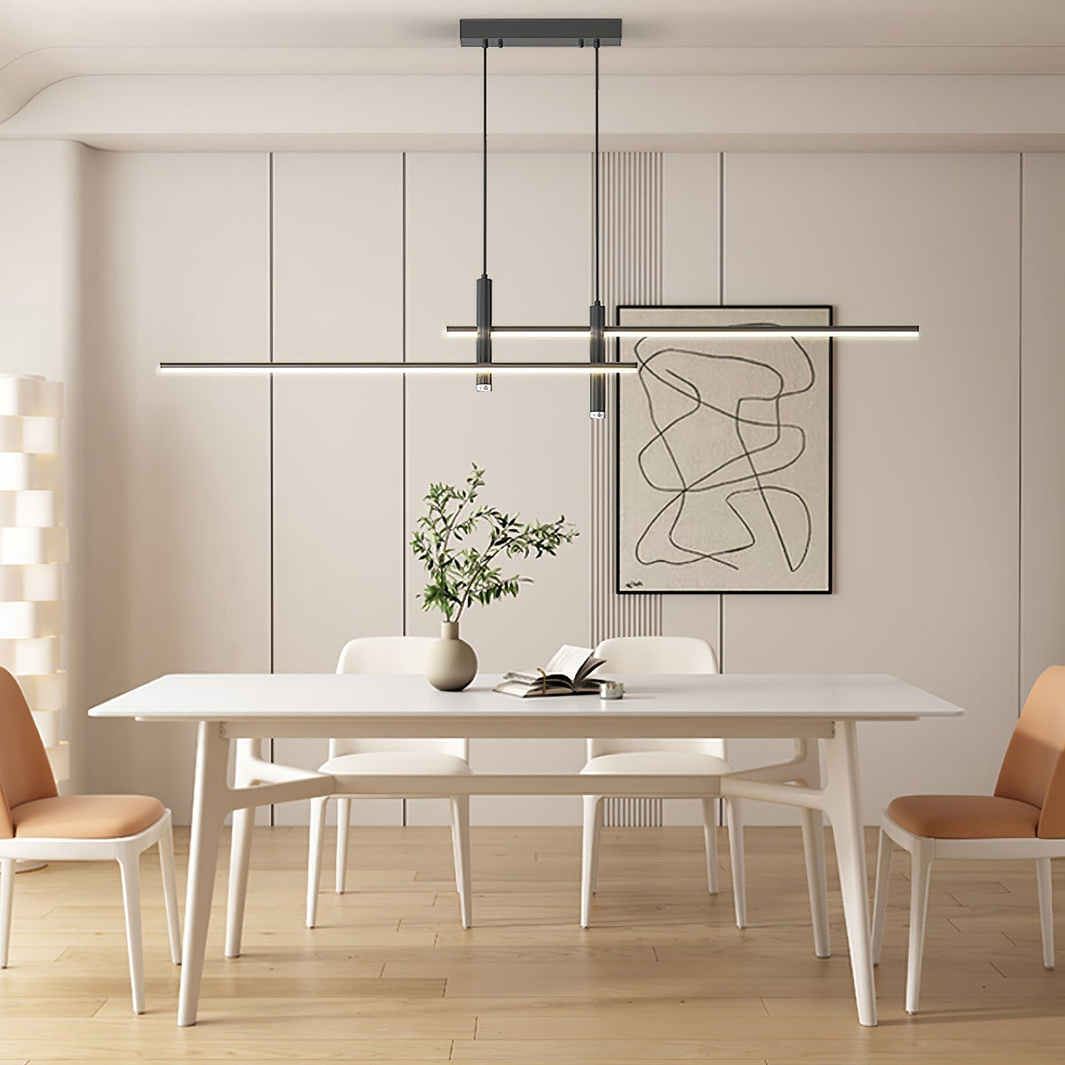 Lineaire Hanglamp Metaal Zwart of Goud Eetkamer Keuken Spotverlichting Modern Design LED Verstelbaar | Sulvida
