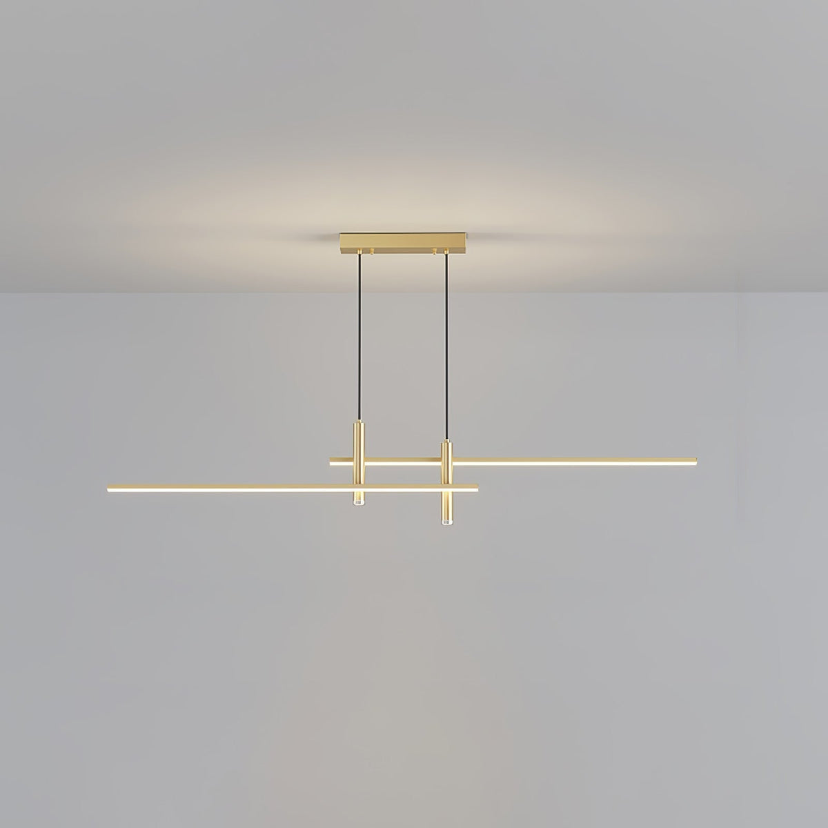 Lineaire Hanglamp Metaal Zwart of Goud Eetkamer Keuken Spotverlichting Modern Design LED Verstelbaar | Sulvida