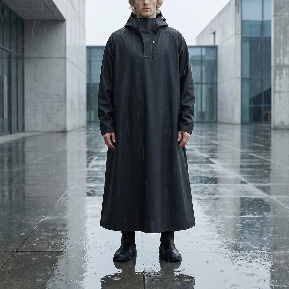 Imperméable long à capuche pour moto et activités de plein air, imperméable, coupe-vent, respirant, poncho protecteur pour faire du vélo et de la randonnée - Sulvida