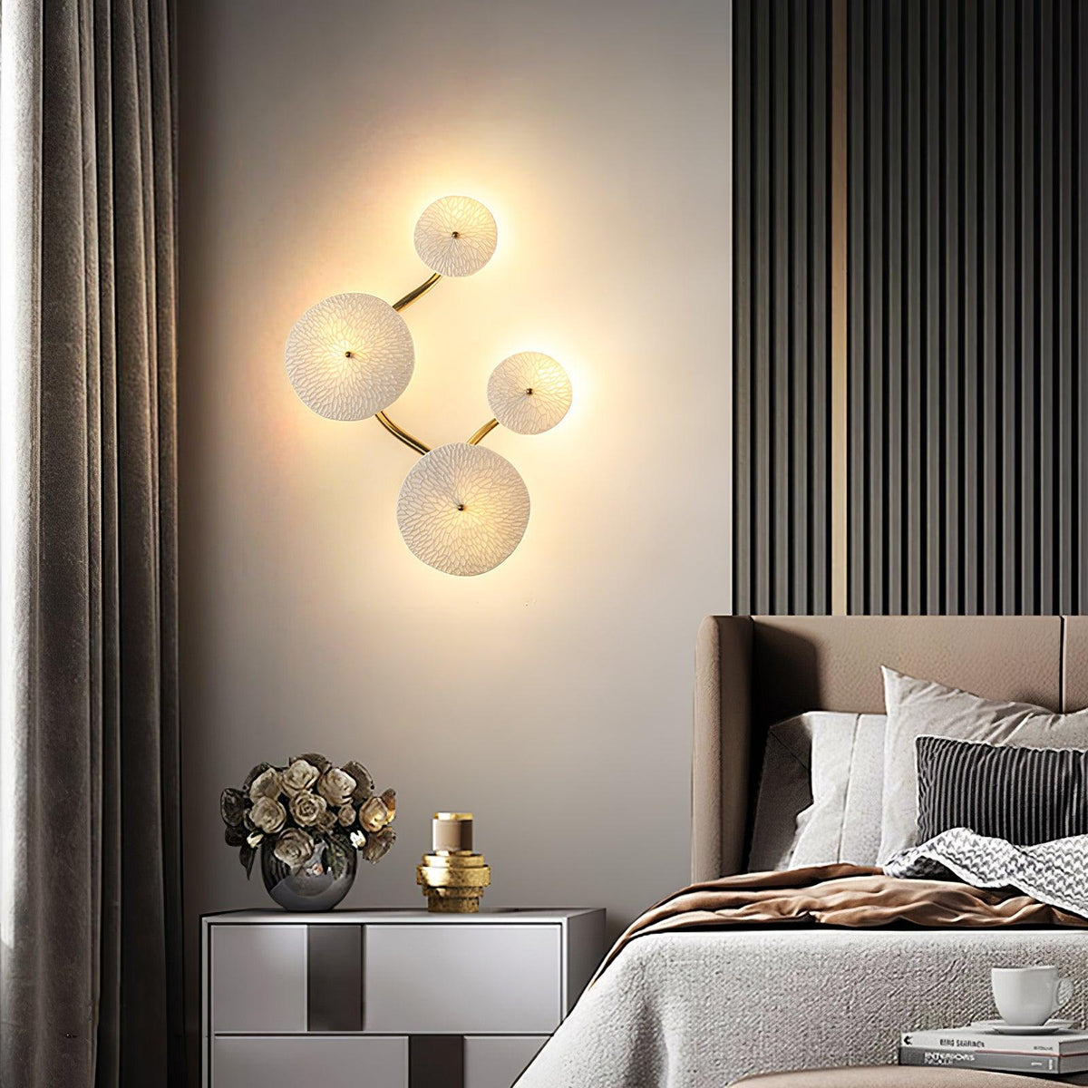 Wandlamp Keramiek Lotusbloem met Metalen Connector voor Slaapkamer Woonkamer Warm Licht Wandverlichting IP20 G4 | Sulvida
