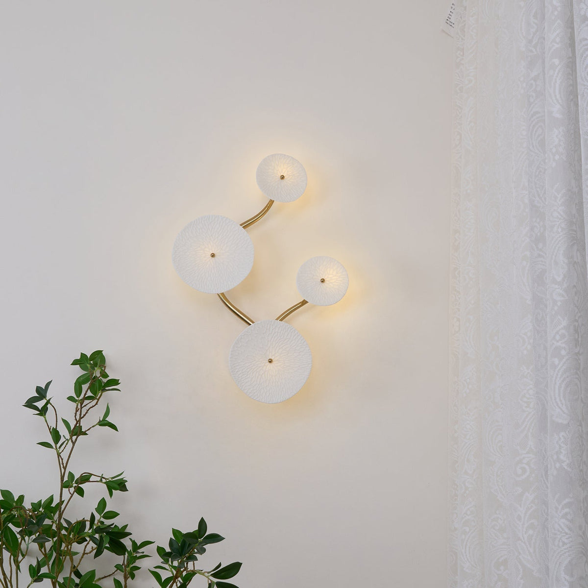 Wandlamp Keramiek Lotusbloem met Metalen Connector voor Slaapkamer Woonkamer Warm Licht Wandverlichting IP20 G4 | Sulvida