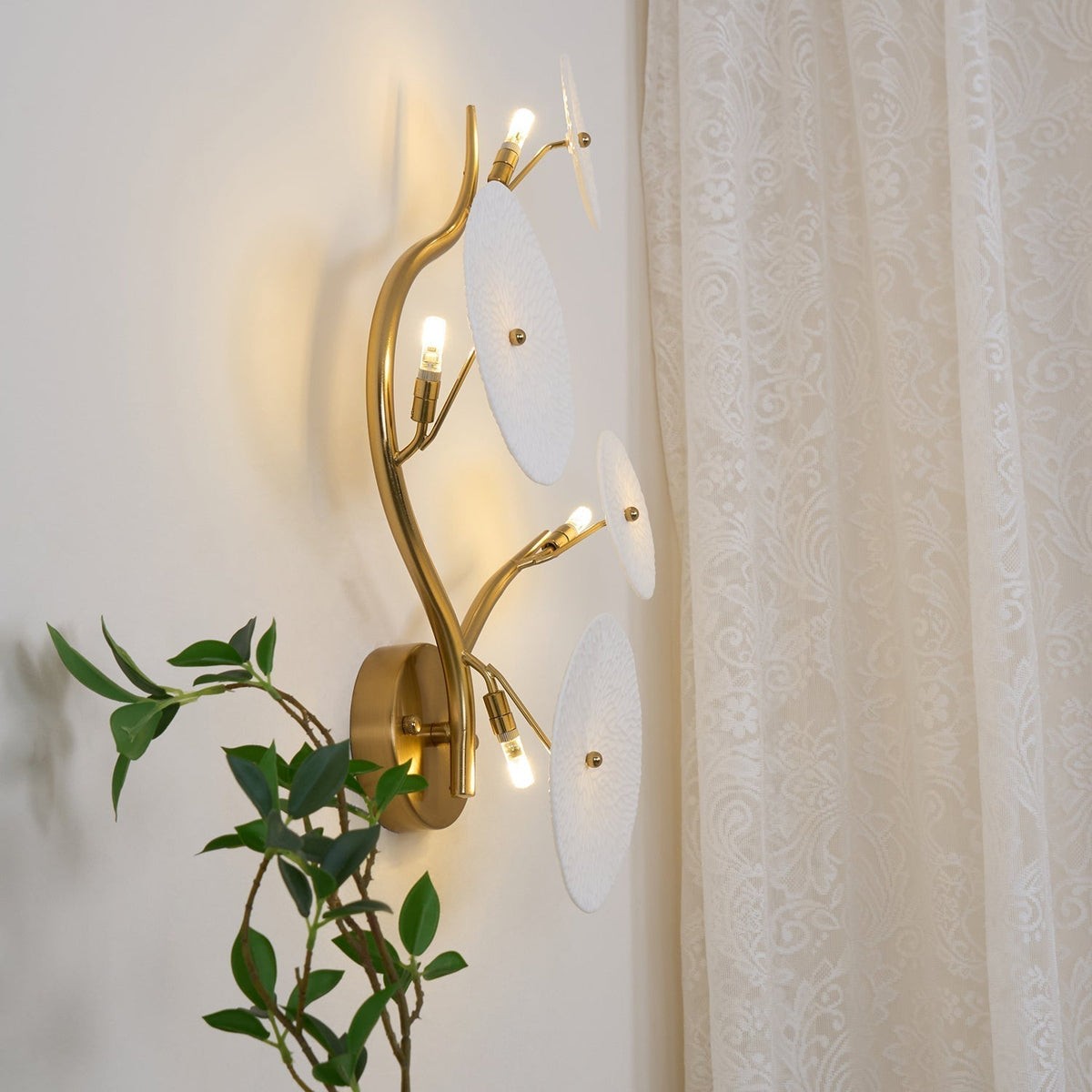 Wandlamp Keramiek Lotusbloem met Metalen Connector voor Slaapkamer Woonkamer Warm Licht Wandverlichting IP20 G4 | Sulvida